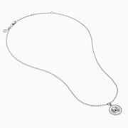 The Zodiac 925 Sterling Silver and Diamond Cancer Necklace features a beaded chain and round, textured pendant with a raised crab design—an ideal zodiac gift for Cancer birthdays.