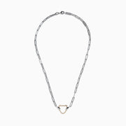 Signature Sterling Silver & 14K Gold Diamond Silhouette Paperclip Necklace