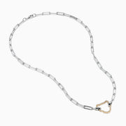 Signature Sterling Silver & 14K Gold Diamond Silhouette Paperclip Necklace