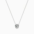 The Signature 14K White Gold Diamond and Tsavorite Panther Necklace features a panthers head pendant with sparkling diamonds and vivid tsavorite eyes—a striking, elegant accessory.