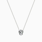 The Signature 14K White Gold Diamond and Tsavorite Panther Necklace features a panthers head pendant with sparkling diamonds and vivid tsavorite eyes—a striking, elegant accessory.