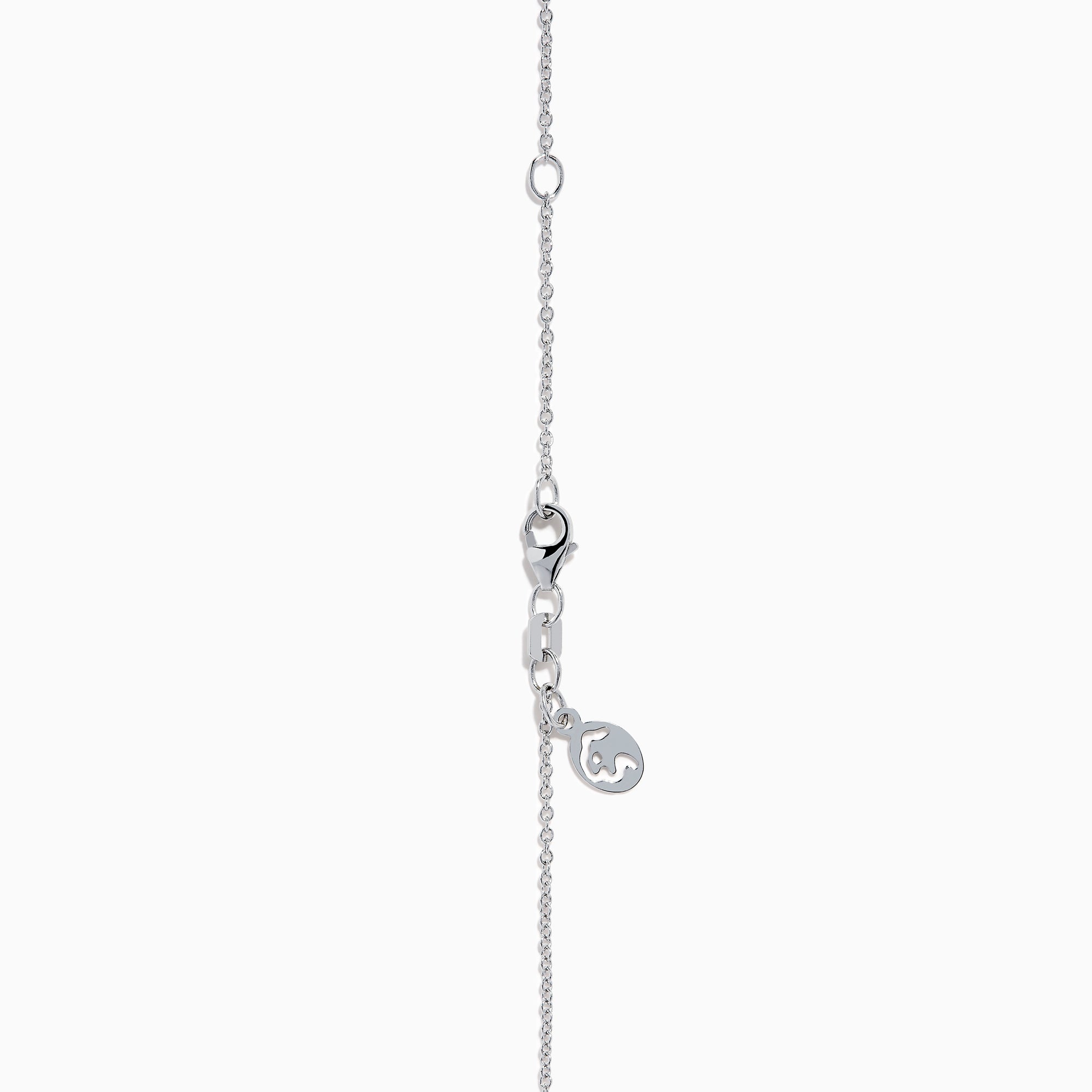 The Lab Grown Blue and White Diamond Circle Pendant in 14K White Gold features a circular pendant with clear and blue stones, displayed on a plain white background.