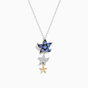 The Seaside 14K Two-Tone Gold Tanzanite and Diamond Starfish Pendant features a tanzanite gemstone, diamond accents, and elegant two-tone gold detailing in a charming starfish design.