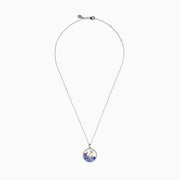 The Seaside 925 Sterling Silver & 14K Gold Tanzanite & Diamond Anchor Pendant features a round anchor pendant accented with dazzling diamonds and vibrant tanzanite gemstones, crafted in sterling silver and gold.