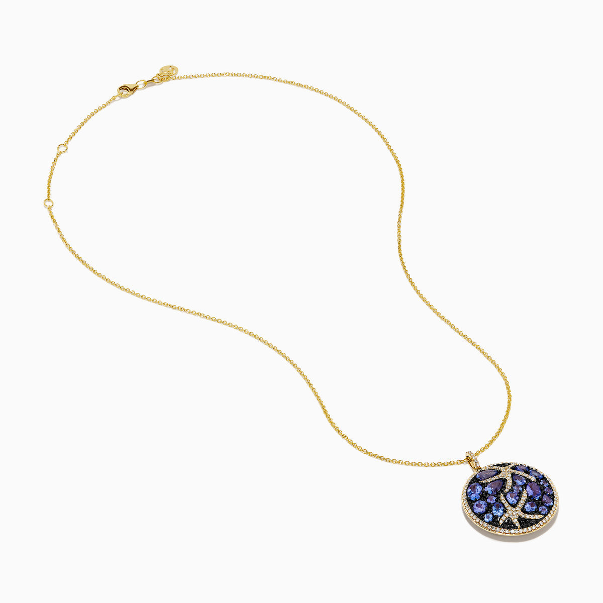The Seaside 14K Yellow Gold Tanzanite & Diamond Starfish Pendant features shimmering tanzanite and diamonds set in a delicate yellow gold starfish design.