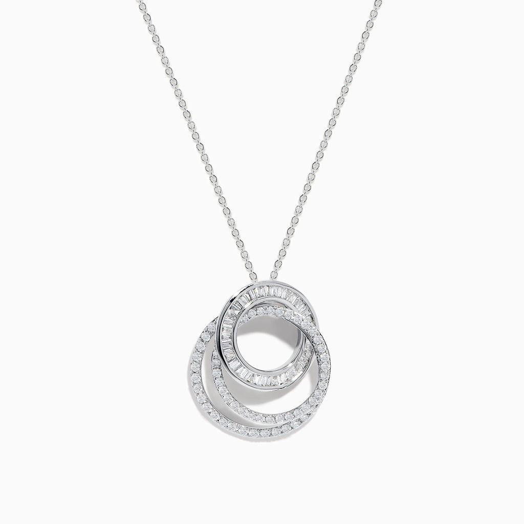 Effy Classique 14K White Gold Diamond Crossover Pendant | effyjewelry.com