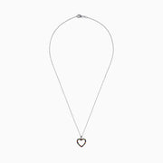 The Watercolors 925 Sterling Silver Heart Pendant features multi sapphires and tsavorite accents, crafted in an open heart design, displayed on a plain white background.