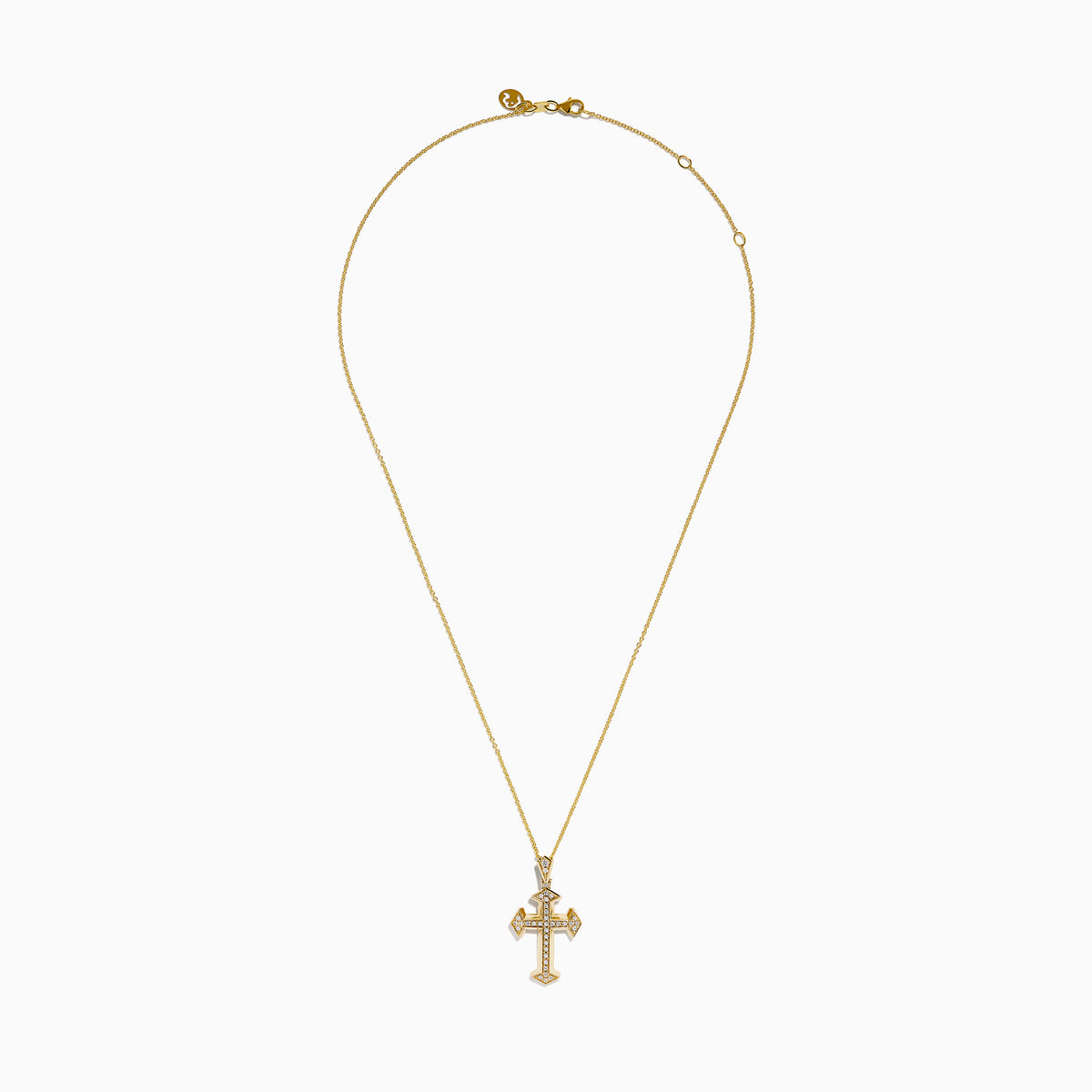 14K Yellow Gold Diamond Cross Pendant