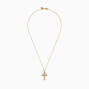 14K Yellow Gold Diamond Cross Pendant
