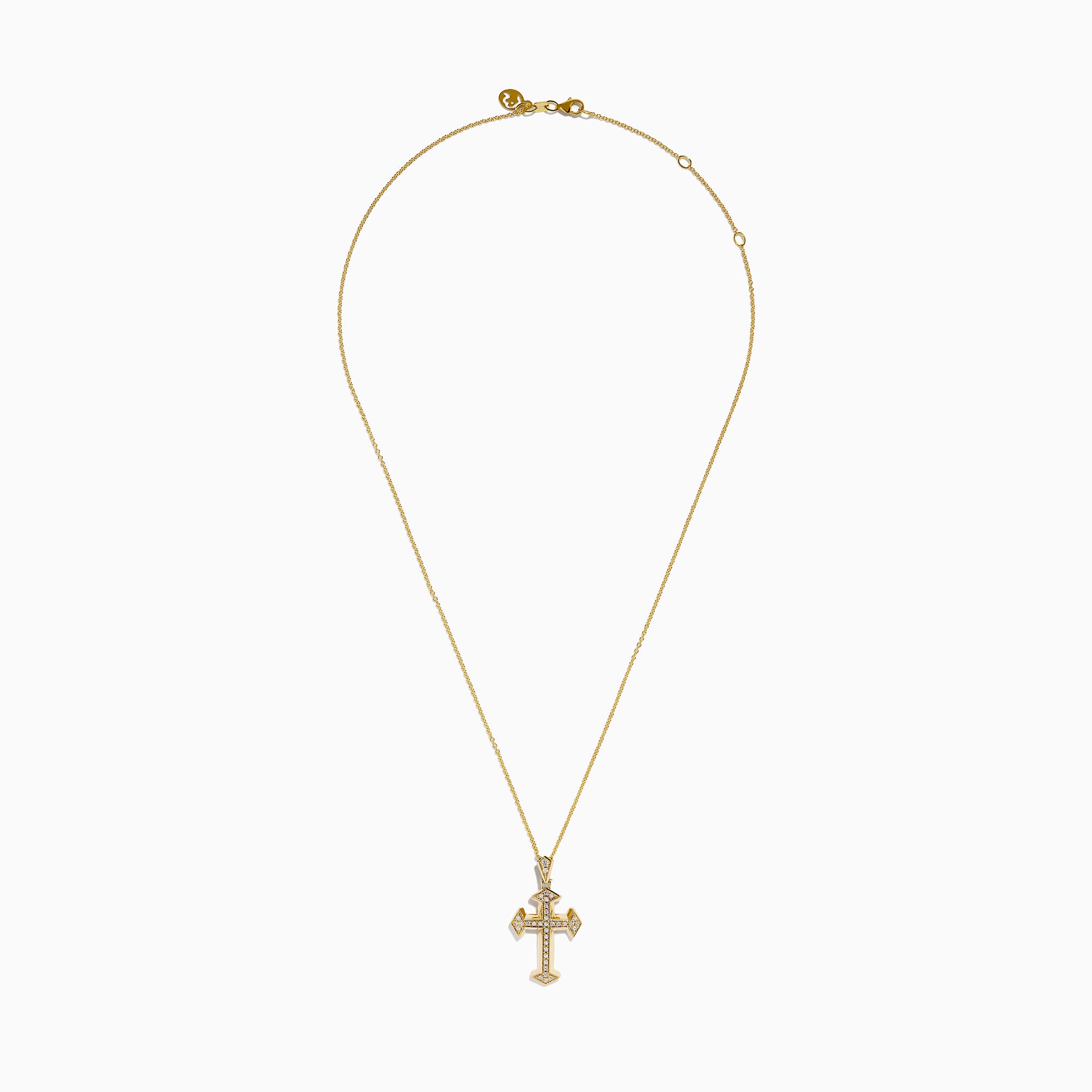 14K Yellow Gold Diamond Cross Pendant