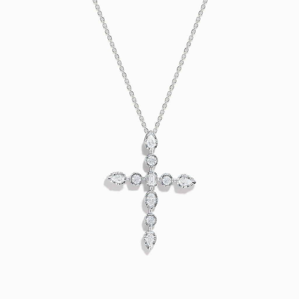 Effy Pave Classica 14K White Gold Diamond Cross Pendant