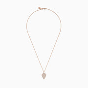 The Pave Rose 14K Rose Gold Diamond Heart Pendant features a heart-shaped pendant outlined in rose gold, encrusted with closely set sparkling diamonds for a brilliant, eye-catching finish.
