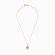 The Nature 14K Yellow Gold Diamond Sun Pendant features a sun-shaped design with a detailed face and diamond accents on the rays, shown against a white background.