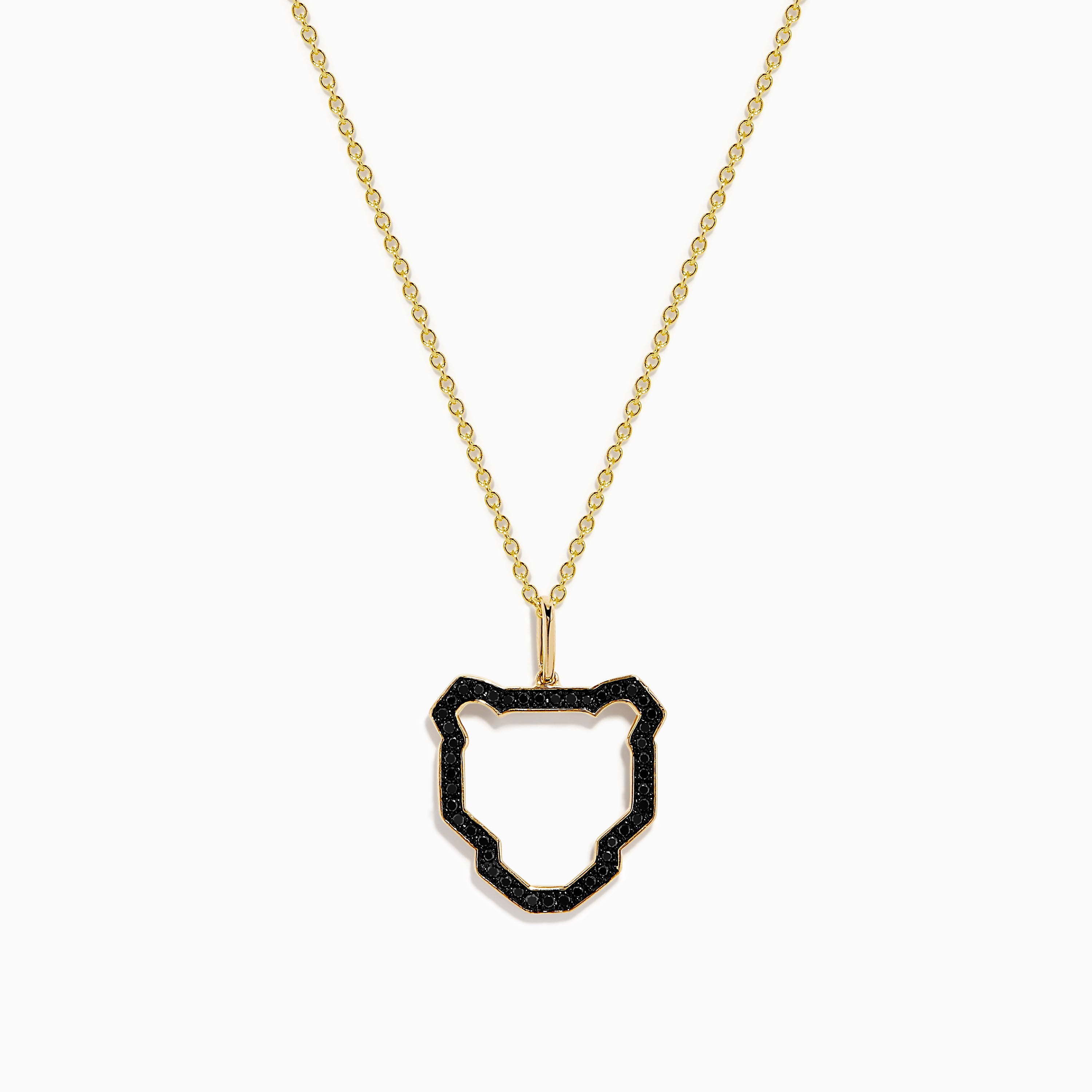 Signature 14K Yellow Gold Black Diamond Panther Pendant