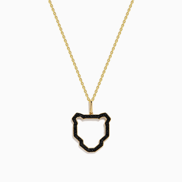 Signature 14K Yellow Gold Black Diamond Panther Pendant