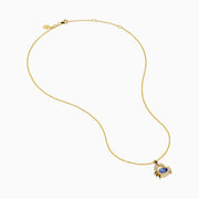 14K Yellow Gold Tanzanite and Diamond Crab Pendant