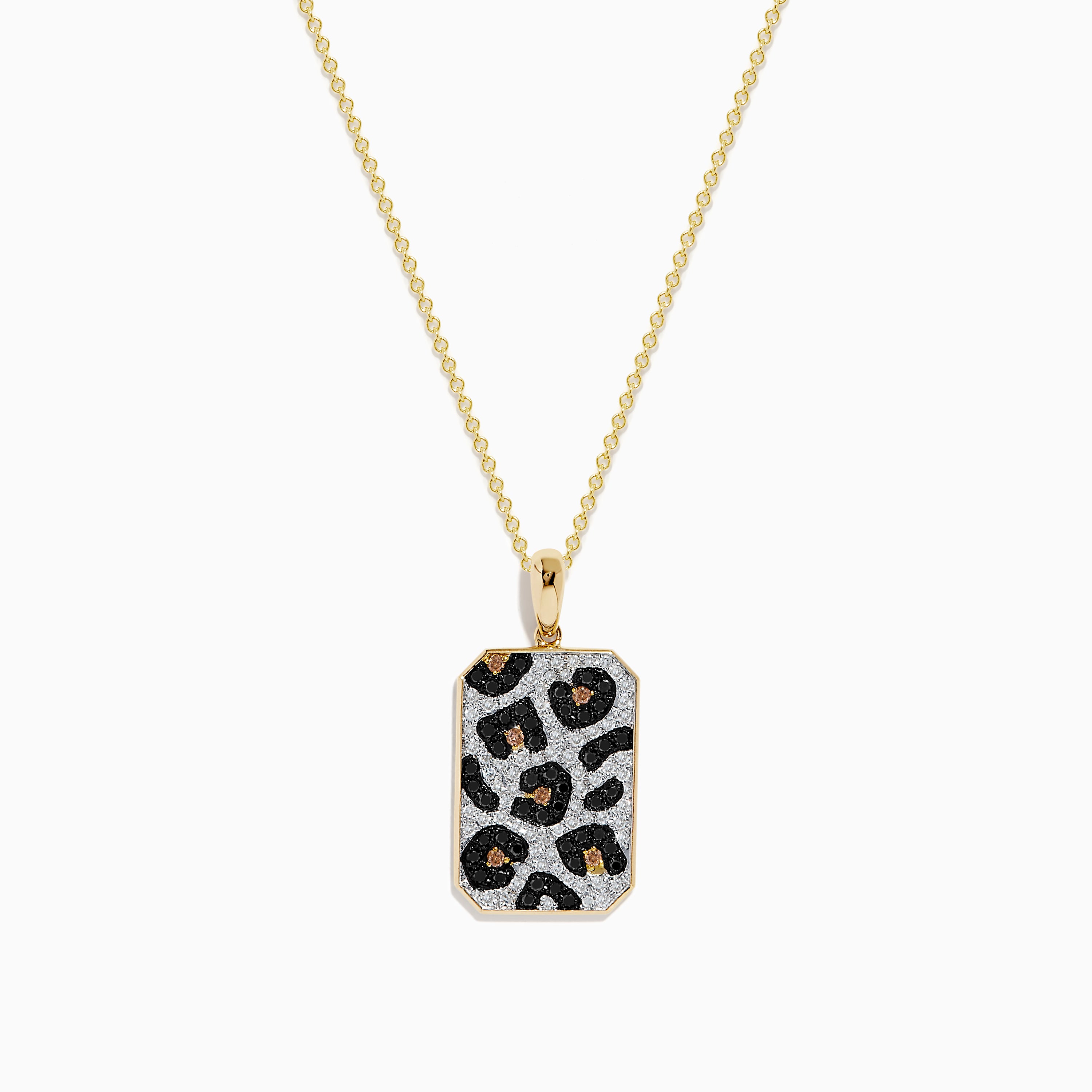 Effy Signature 14K Yellow Gold Multi Diamond Leopard Spot Pendant