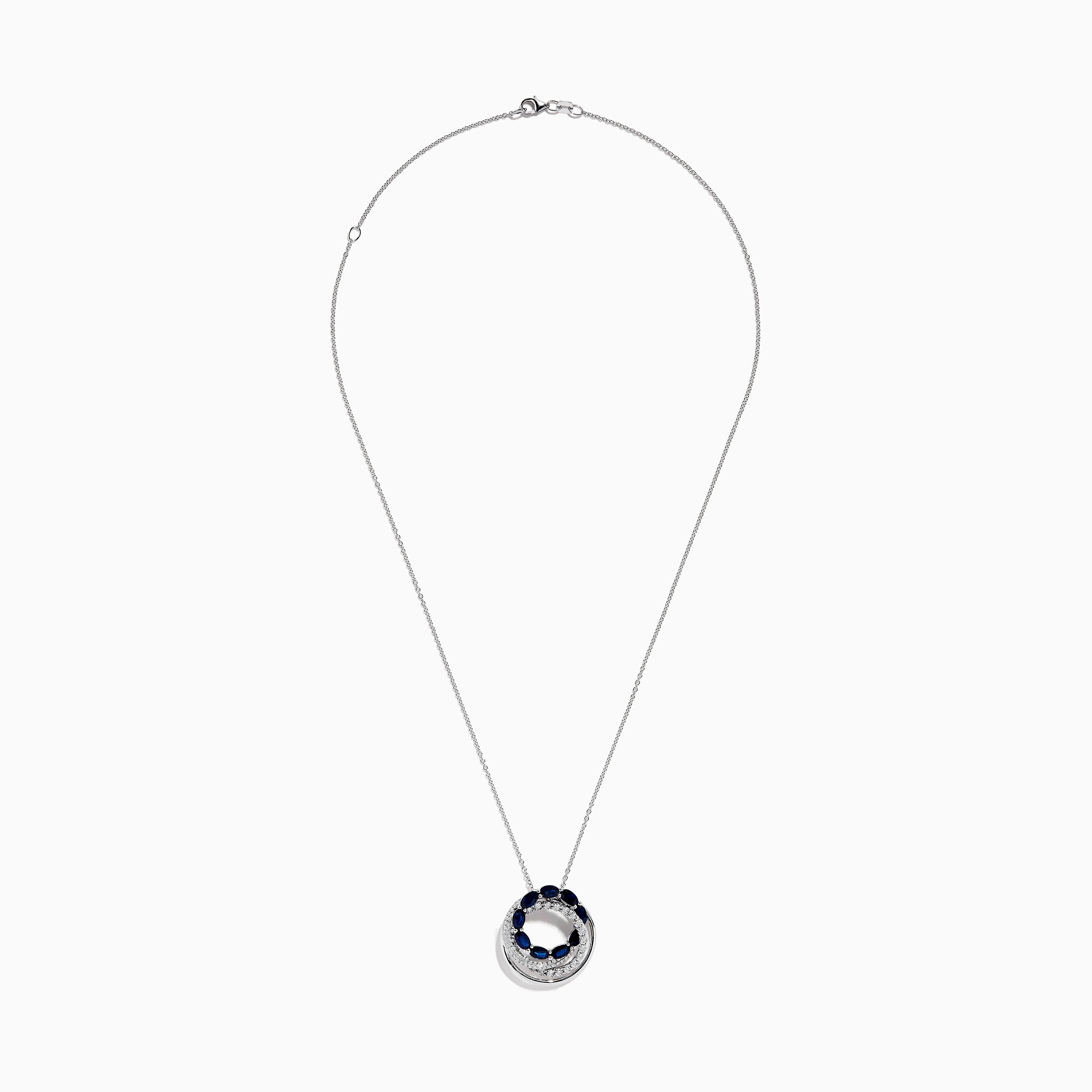 Effy Royale Bleu 14K White Gold Sapphire & Diamond Crossover Pendant