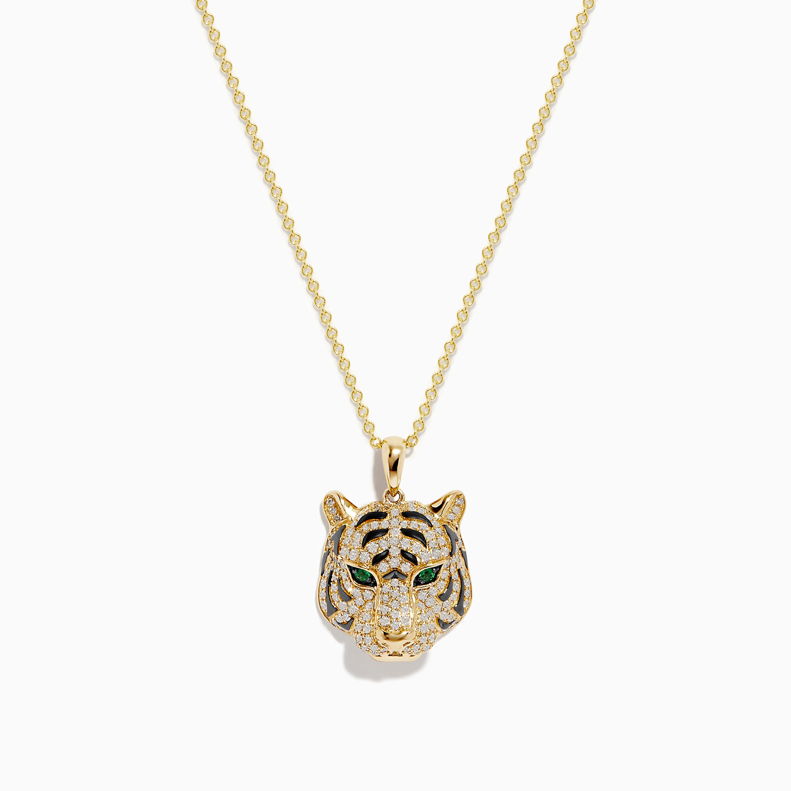 Diamond and Sapphire 3D Tiger Pendant | HX Jewelry