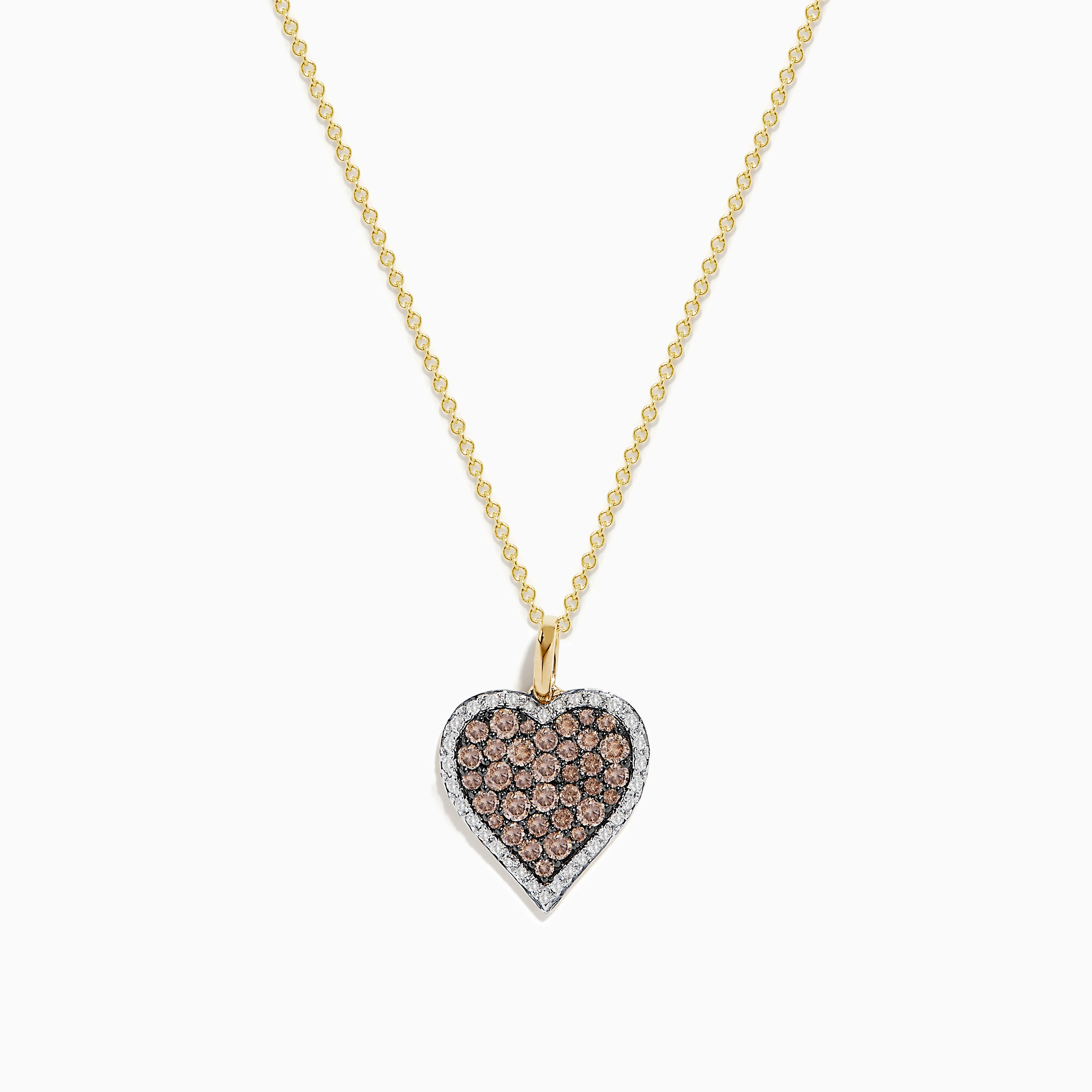 Effy Pave Classica 14K White Gold Diamond Heart Pendant – effyjewelry.com