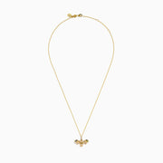 The Watercolors 14K Yellow Gold Multi Sapphire and Diamond Bee Pendant features a bee-shaped design with colorful sapphires on the wings and diamonds on the body, shown against a plain white background.