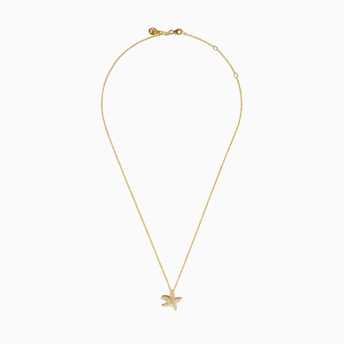 14K Yellow Gold Diamond Starfish Pendant