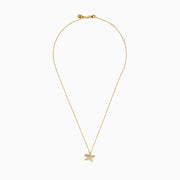 14K Yellow Gold Diamond Starfish Pendant