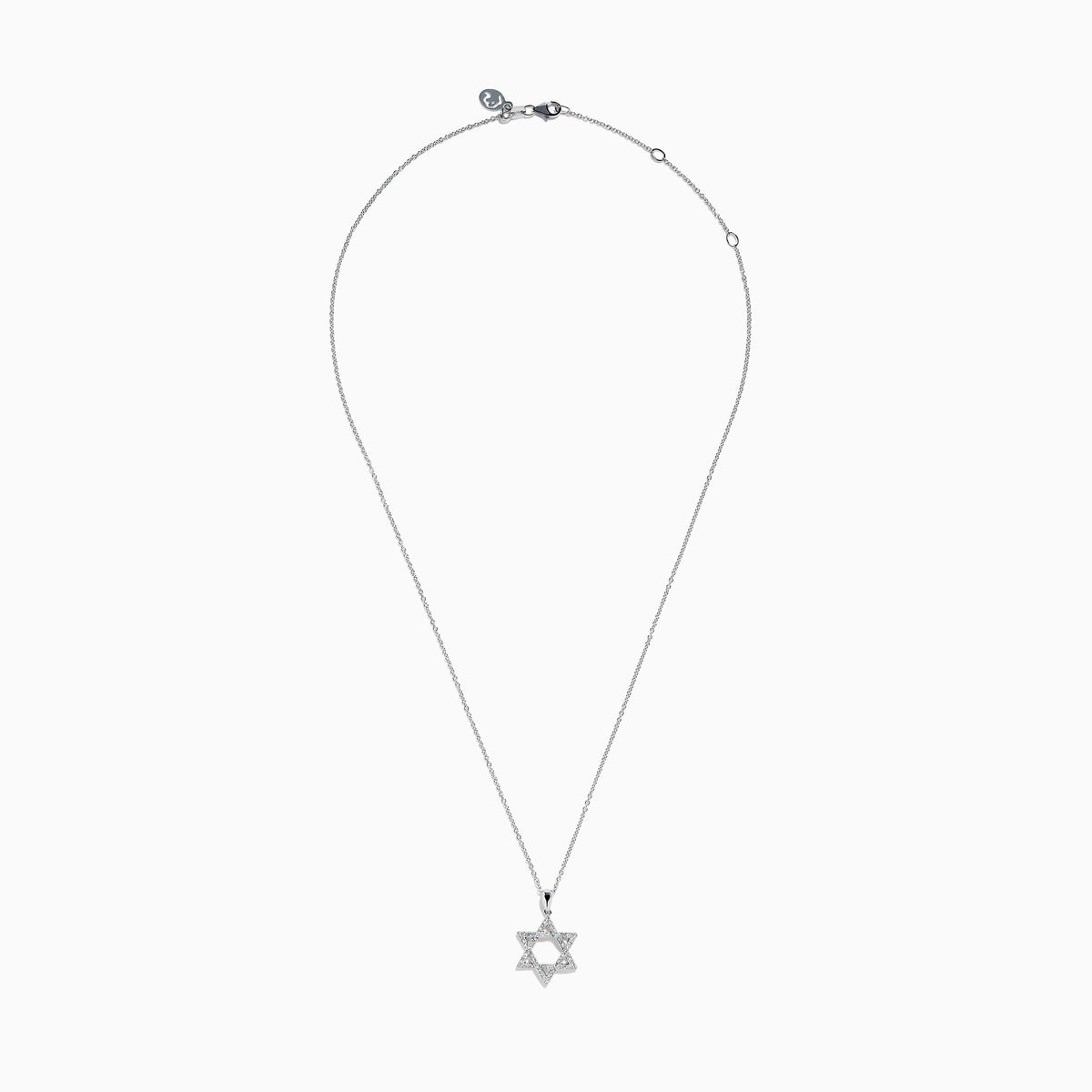 14K White Gold Diamond Pavé Star of David Pendant