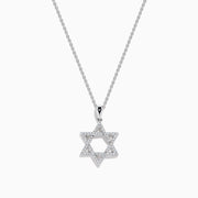 14K White Gold Diamond Pavé Star of David Pendant