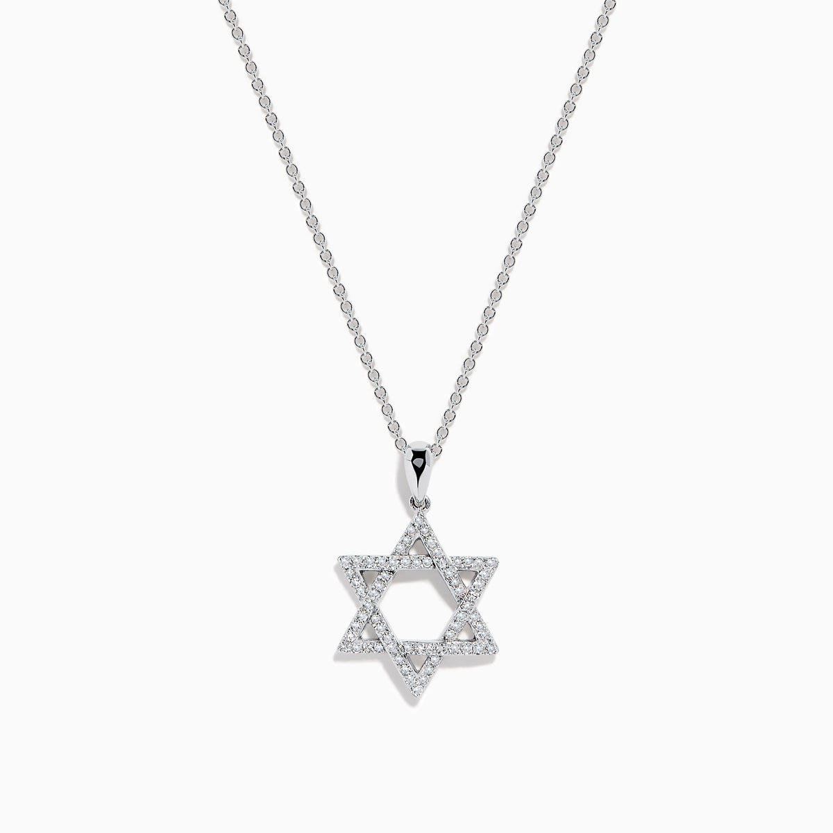 14K White Gold Diamond Pavé Star of David Pendant