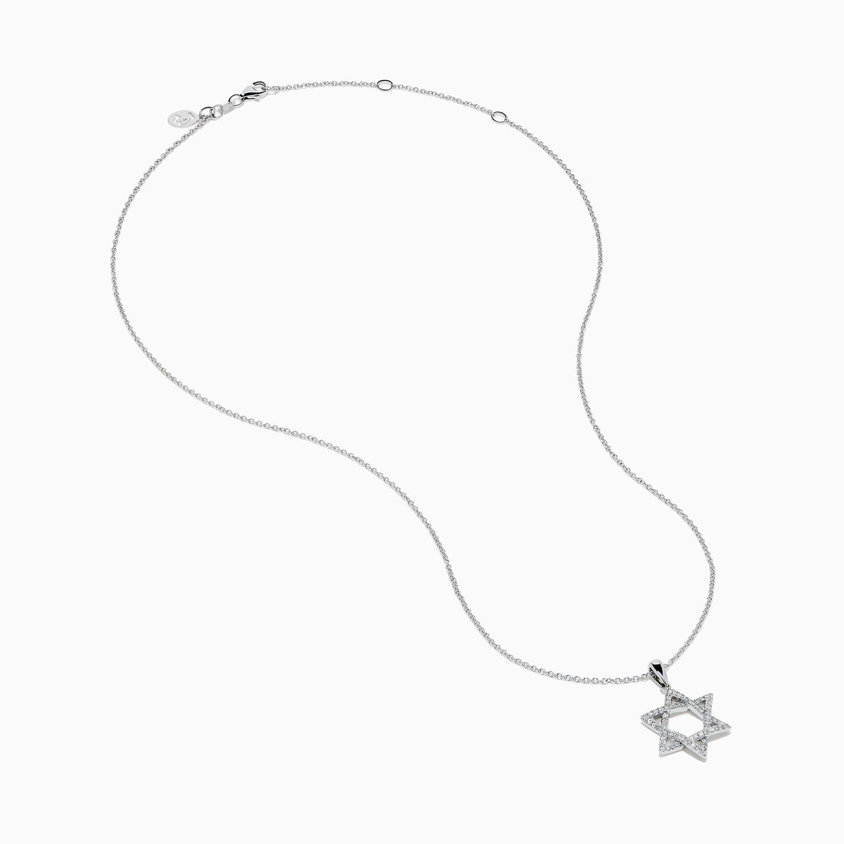 14K White Gold Diamond Pavé Star of David Pendant
