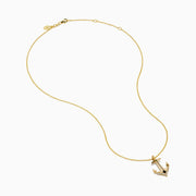 14K Yellow Gold Diamond Accented Polished Anchor Pendant