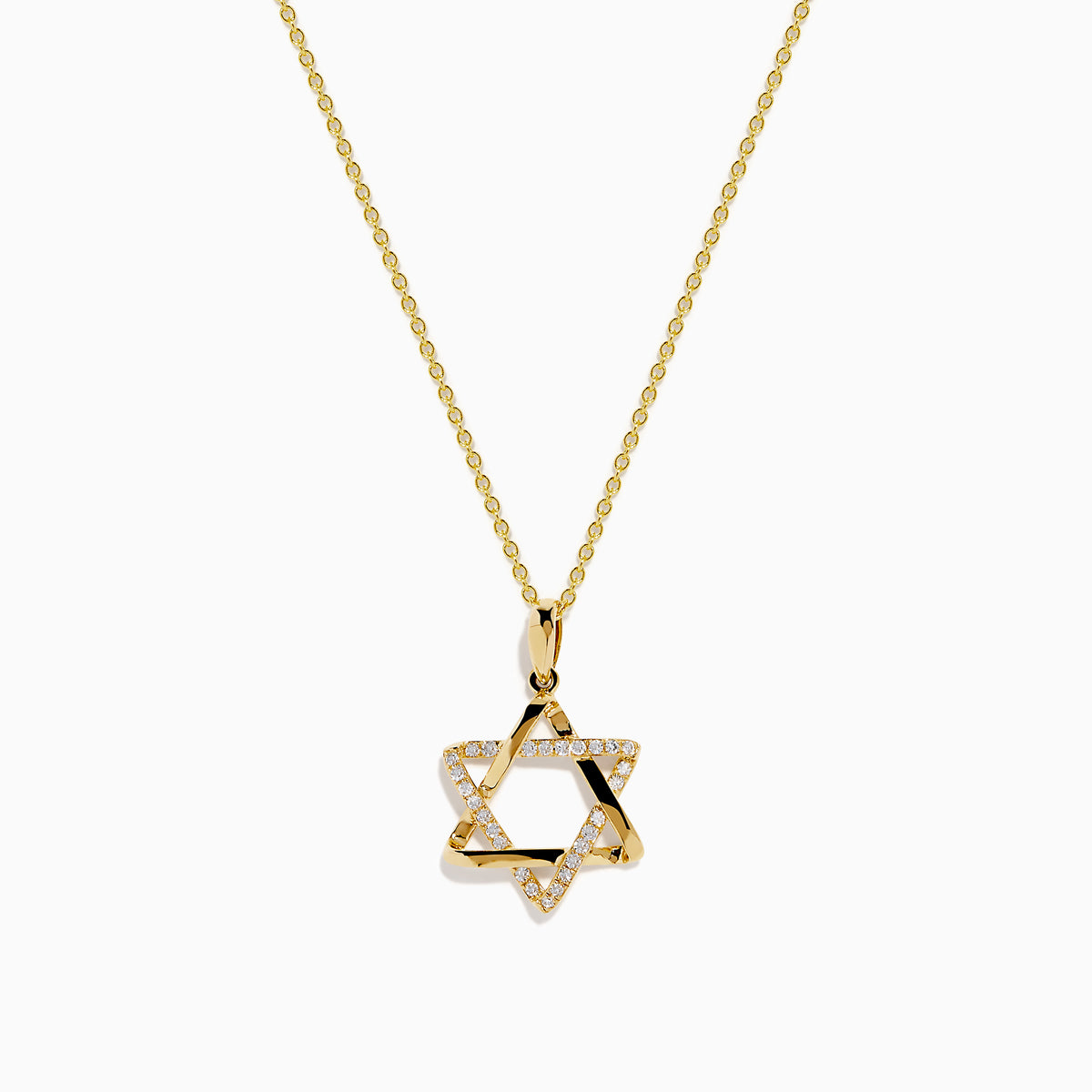 14K Yellow Gold Diamond Pavé Star of David Pendant