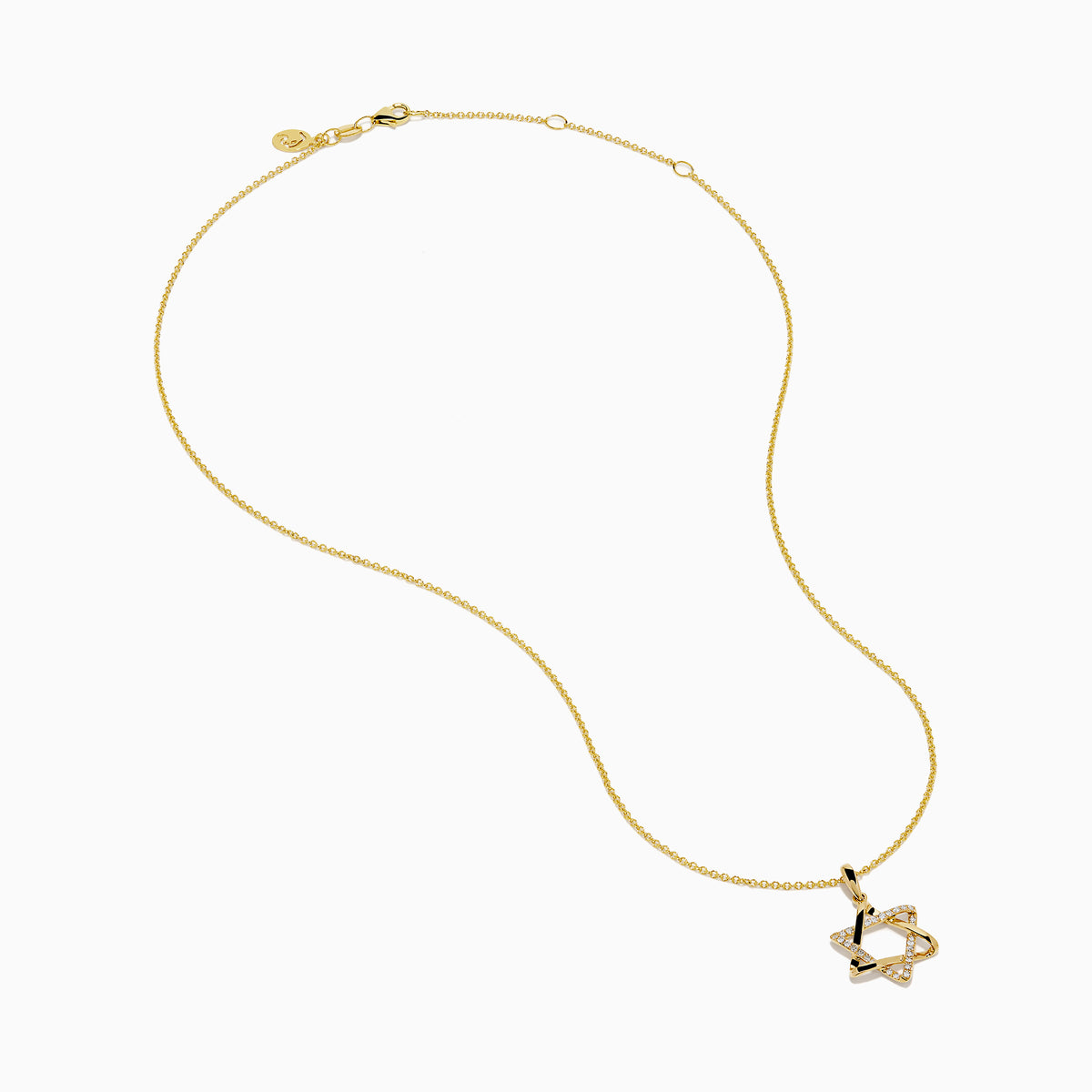 14K Yellow Gold Diamond Pavé Star of David Pendant