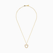 The Signature 14K Yellow Gold Diamond Textured Panther Outline Pendant features a delicate open-center panther shape outlined with sparkling diamonds for an elegant look.
