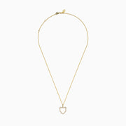 The Signature 14K Yellow Gold Diamond Pave Panther Outline Pendant features a minimalist open panther design encrusted with sparkling diamonds, hanging at the center of a delicate chain.