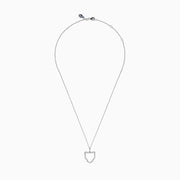 The Signature 14K White Gold Multi Shape Diamond Panther Outline Pendant is a delicate necklace featuring a panther-shaped outline adorned with sparkling multi-shape diamonds.