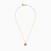 Watercolors 14K Yellow Gold Multi Sapphire and Diamond Starfish Pendant