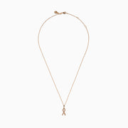 14K Rose Gold Diamond Pave Ribbon Pendant
