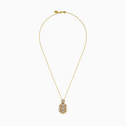 14K Yellow Gold Diamond Openwork Filigree Pendant
