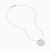 14K White Gold Diamond Pave Openwork Wave Pendant