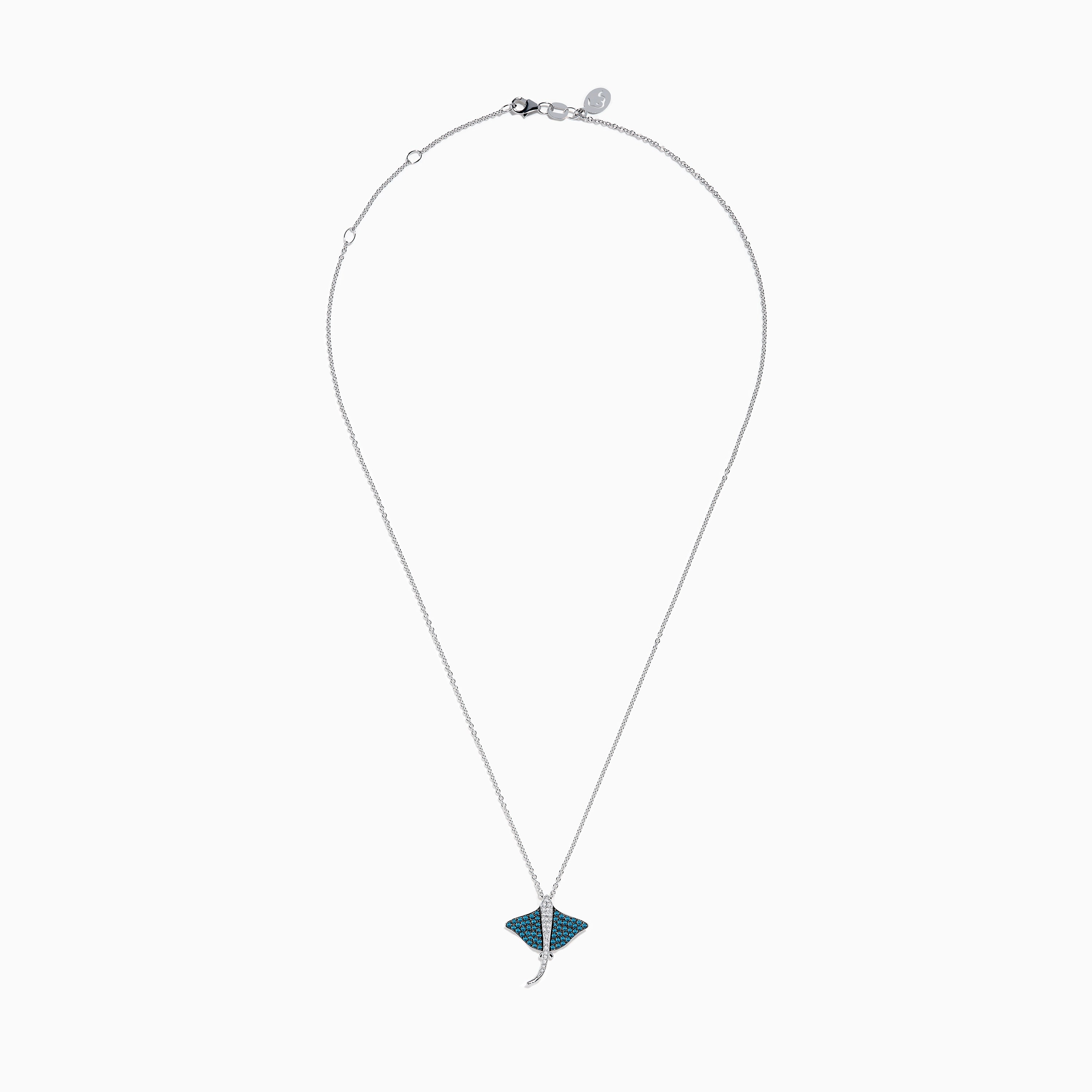 Seaside Bella Bleu 14K White Gold Blue and White Diamond Sting Ray