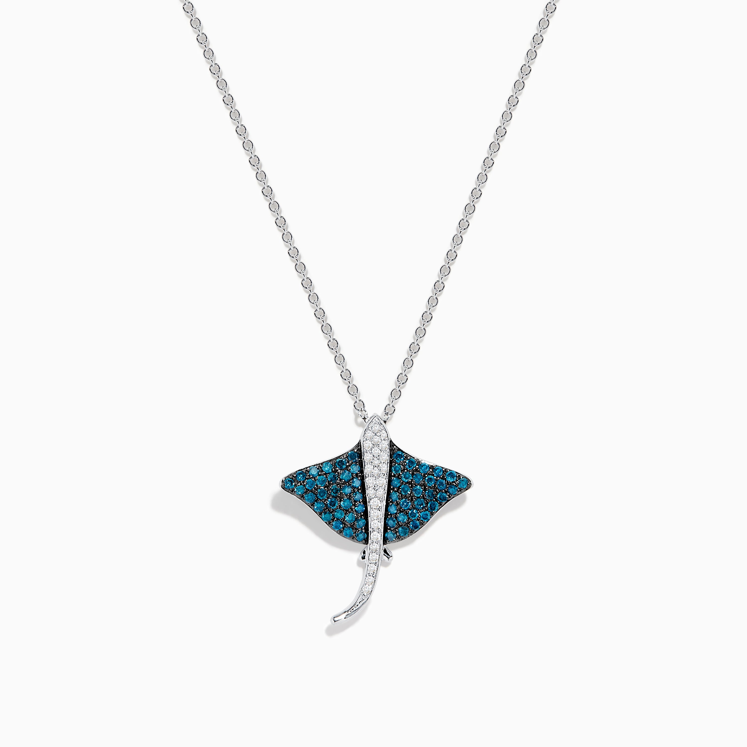 Seaside Bella Bleu 14K White Gold Blue and White Diamond Sting Ray