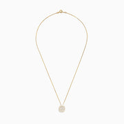 The Pave Classica 14K Yellow Gold Square Diamond Pendant features a 0.98 TCW square-shaped pendant encrusted with sparkling white diamonds, suspended from a fine gold chain, shown against a white background.