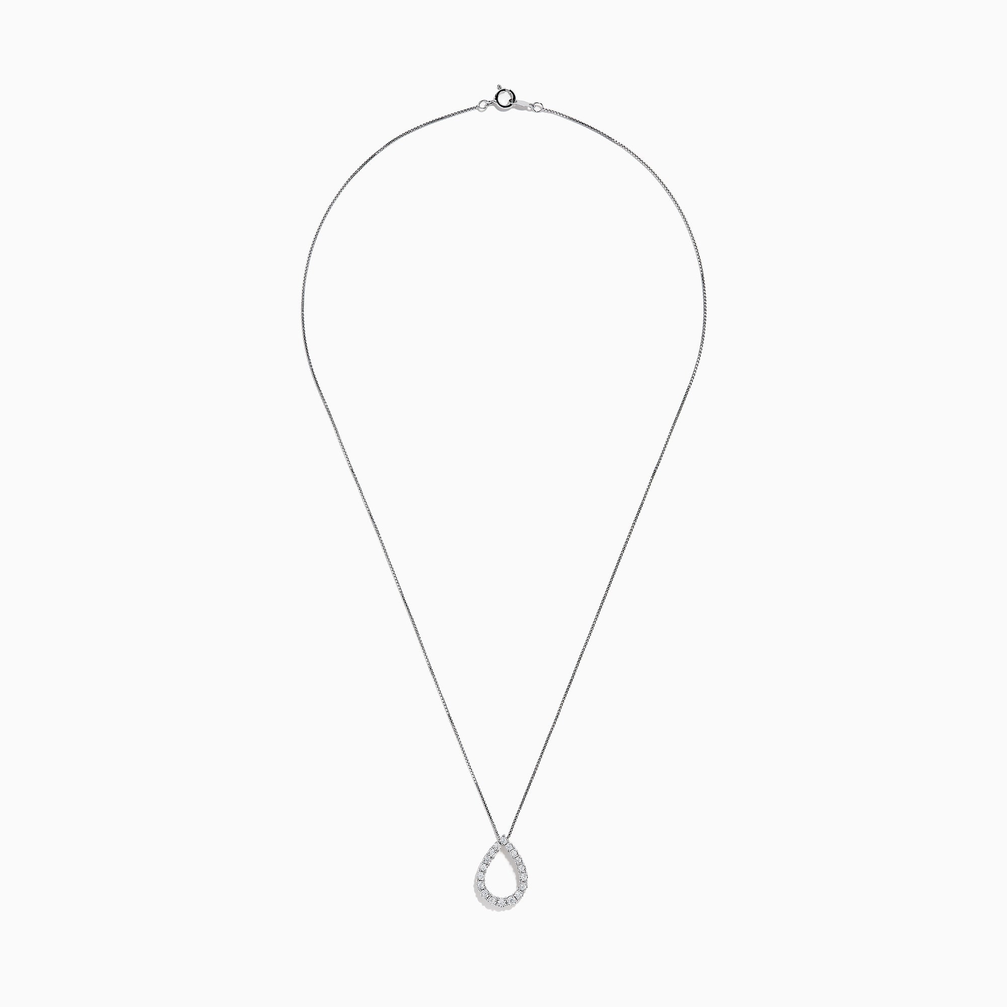 The 925 Sterling Silver Diamond Halo Pear Pendant features a teardrop-shaped design outlined with sparkling clear gemstones, elegantly displayed on a white background.