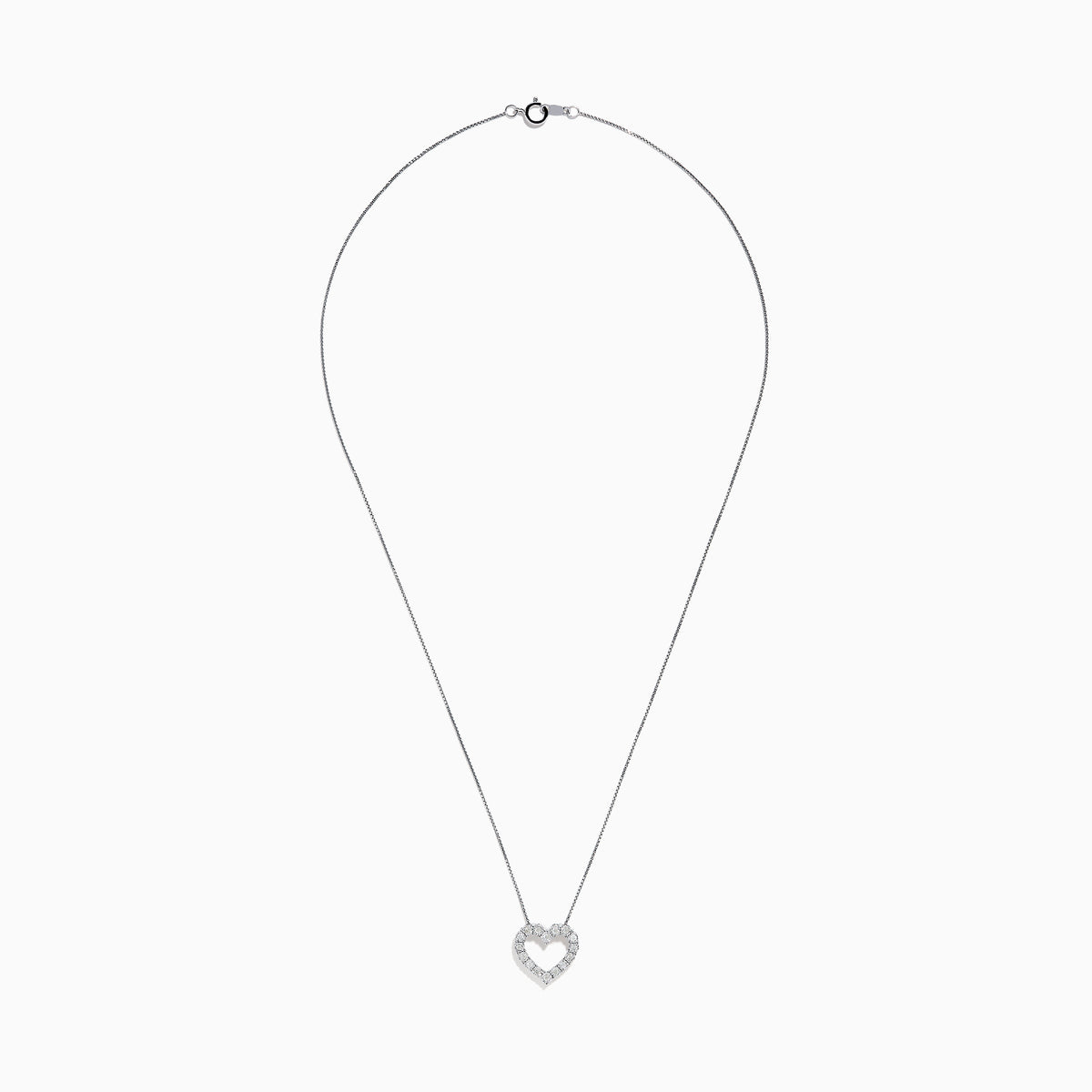 The 925 Sterling Silver Diamond Heart Pendant features a delicate heart design encrusted with sparkling diamonds, elegantly displayed against a white background.