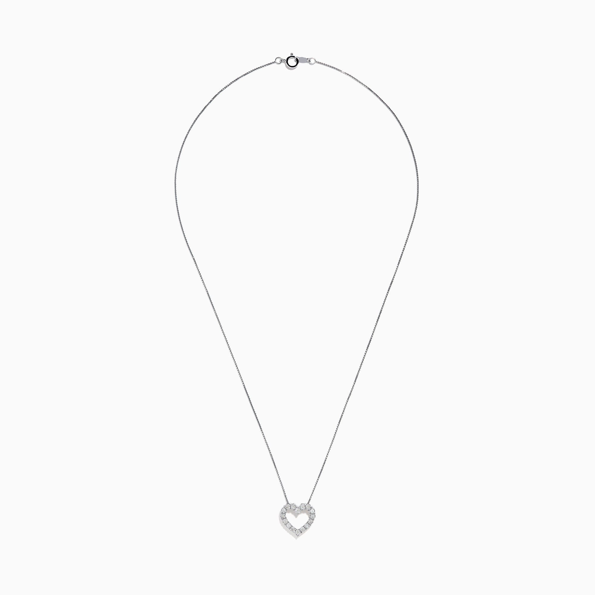 The 925 Sterling Silver Diamond Heart Pendant features a delicate heart design encrusted with sparkling diamonds, elegantly displayed against a white background.