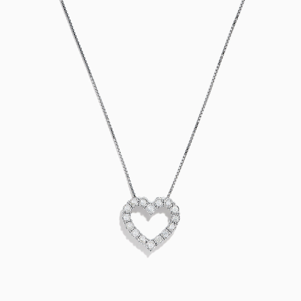 The 925 Sterling Silver Diamond Heart Pendant features a delicate heart design encrusted with sparkling diamonds, elegantly displayed against a white background.