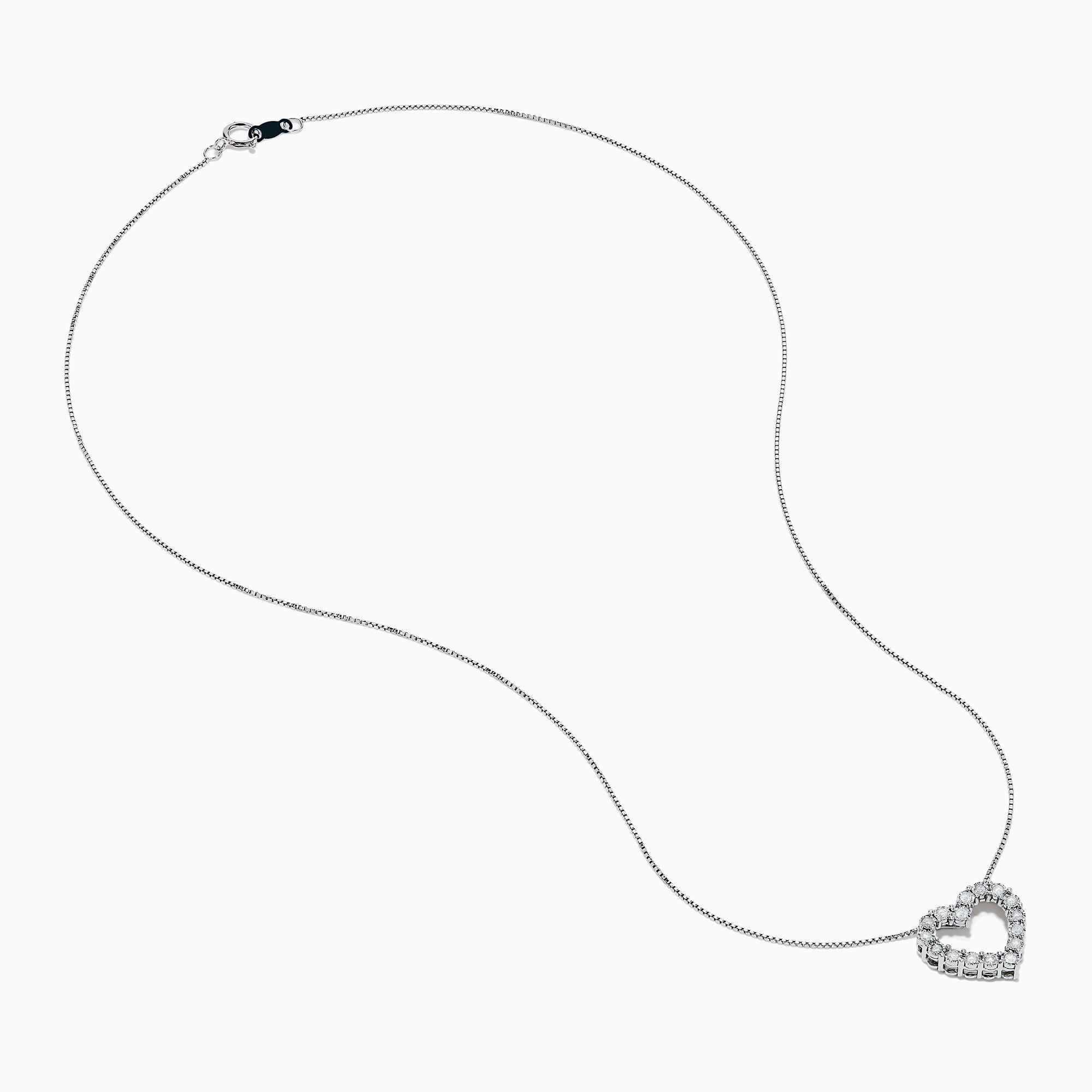 The 925 Sterling Silver Diamond Heart Pendant features a delicate heart design encrusted with sparkling diamonds, elegantly displayed against a white background.