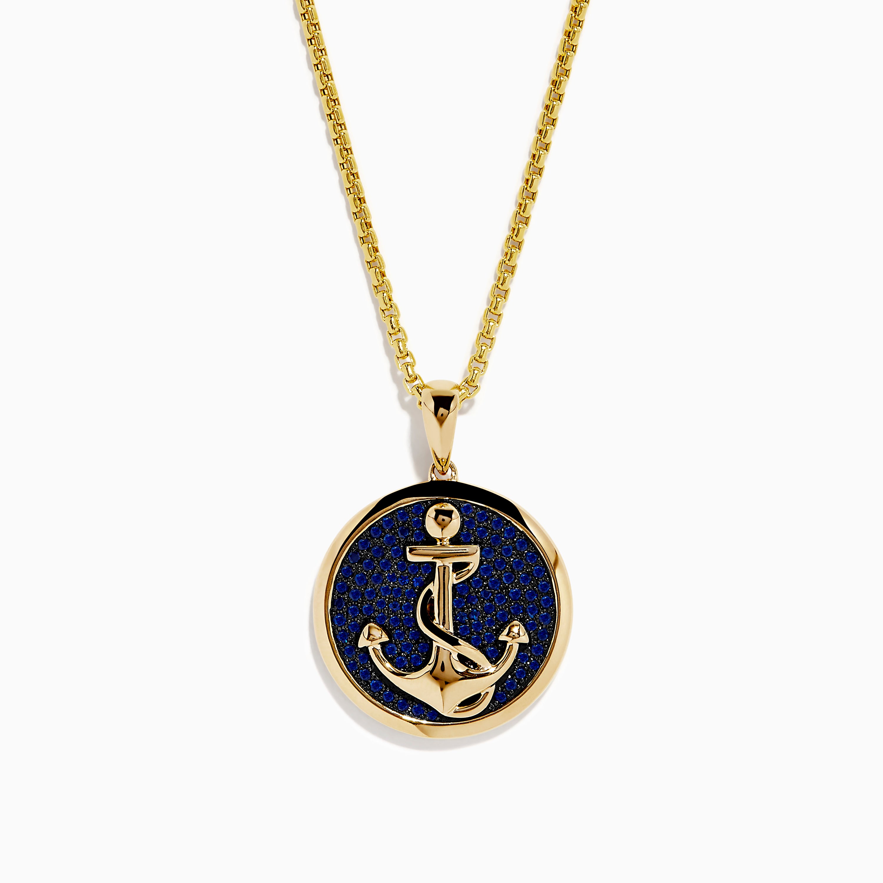 EFFY™ Collection Men's Grid Pattern Anchor and Rope Pendant in Sterling  Silver - 24